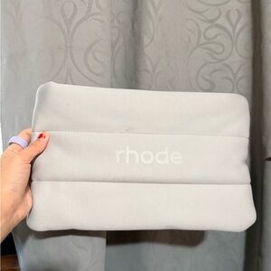 RHODE Soft Gray skincare pouch